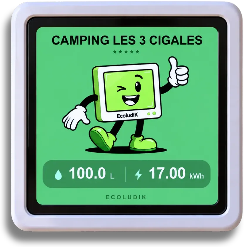 Écran EcoludiK avec la mascotte EKO